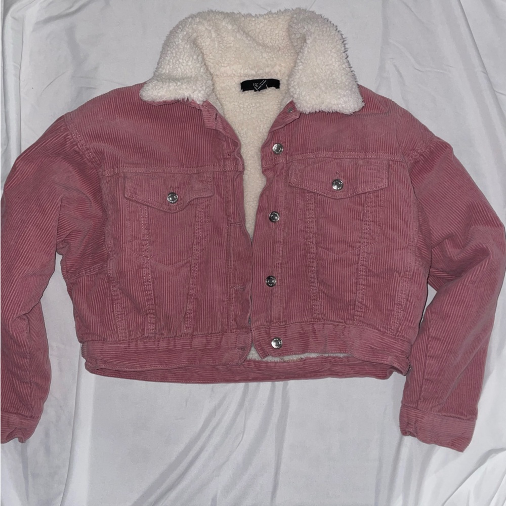 pink cropped jacket